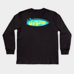 Surfing Surfboard Surfer Kids Long Sleeve T-Shirt